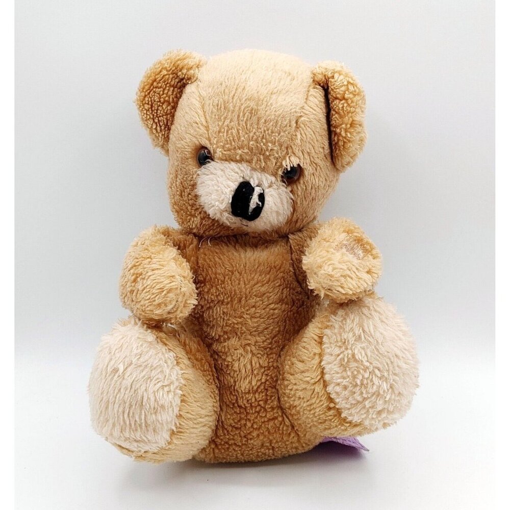 HONEY Co. Beige Teddy Bear Plush Vintage Hook & Loop Hands 11"
